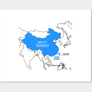 Funny China Map Define China Is West Taiwan Posters and Art